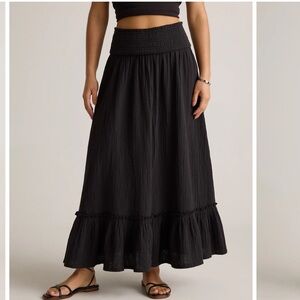 Quince 100% Organic Cotton Guaze Smocked Skirt